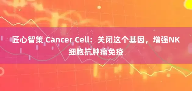 匠心智策 Cancer Cell：关闭这个基因，增强NK细胞抗肿瘤免疫